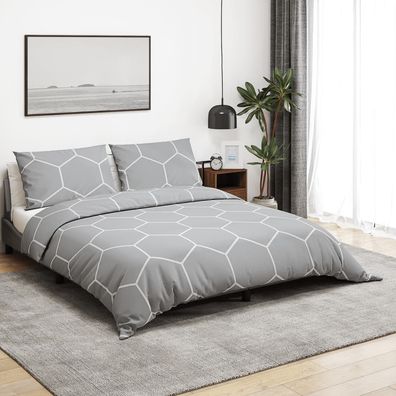 vidaXL Bettwäsche-Set Grau 220x240 cm Baumwolle