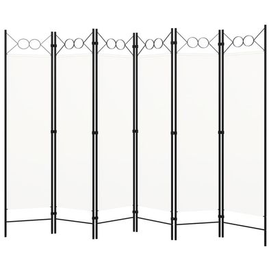 vidaXL 6-tlg. Raumteiler Weiß 240x180 cm
