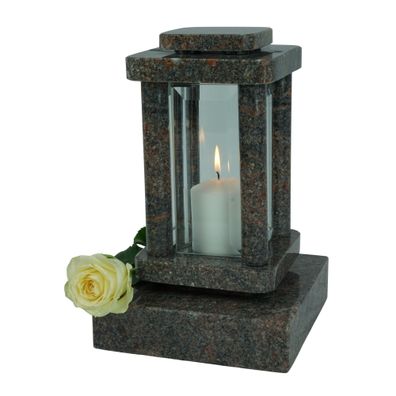 designgrab Grablampe Modern aus massivem Granit inkl. Sockel (20 × 20 × 5 cm) – hochw