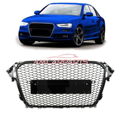 Upgrade Sportgrill / Kühlergrill für Audi A4 B8 8K Facelift 12-15 Hochglanz Schwarz