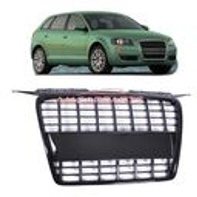 Upgrade Sportgrill / Kühlergrill für Audi A3 8P 05-08 Hochglanz schwarz