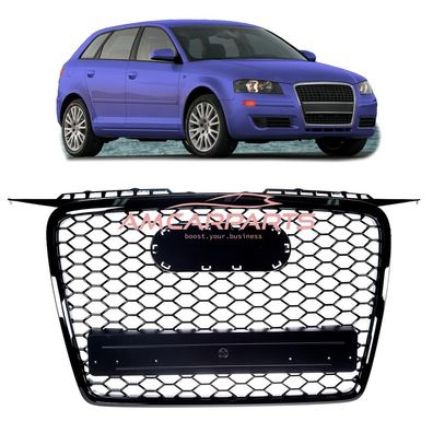 Upgrade Sportgrill / Kühlergrill für Audi A3 8P 05-08 Hochglanz schwarz in Wabengit