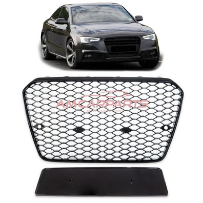 Upgrade Sportgrill / Kühlergrill für Audi A5 8T Facelift 11-15 Hochglanz Schwarz in