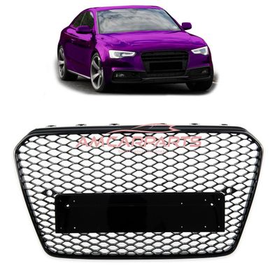 Upgrade Sportgrill / Kühlergrill für Audi A5 8T Facelift 12-16 Hochglanz Schwarz in