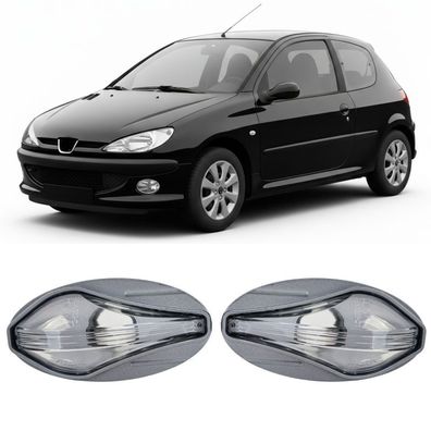 Klarglas Seitenblinker Set Chrom für Peugeot 107 206 307 407 607 Partner Expert