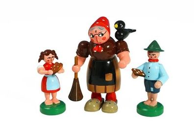 Weihnachtsdekoration Hänsel &amp; Gretel mit Hexe Höhe ca. 8cm NEU Märchen Tischdeko