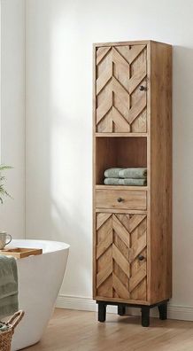 Badhochschrank 45x190cm 'Ontario' Akazie massiv