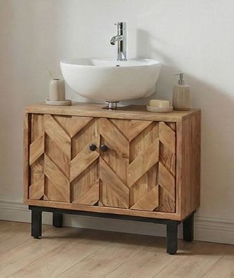 Waschbeckenunterschrank 73x60cm 'Ontario' Akazie massiv