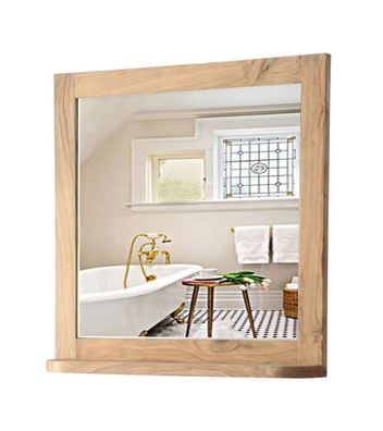 Spiegel mit Ablage 70x70cm 'Ontario' Akazie massiv