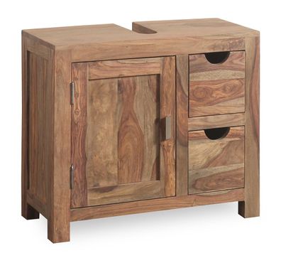 Waschbeckenunterschrank 70x60cm 'Oxford' Sheesham massiv Tür & 2 SK