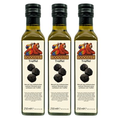 Apsu Boooster Trüffel Würz-Öl 3x 250ml Natives Olivenöl Extra aus italienischem Öl