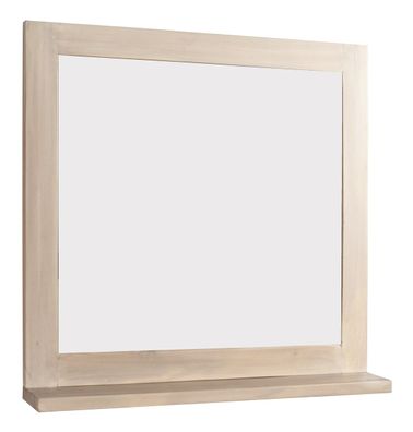 Badspiegel mit Ablage 70x70cm 'Kjoto' Akazie massiv