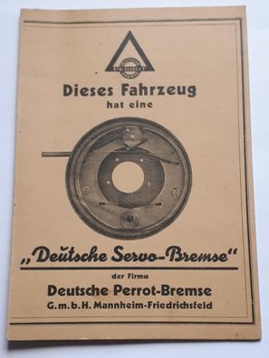 Deutsche Servo-Bremse Fa. Deutsche Perrot Bremse Beschreibung und Einstellung