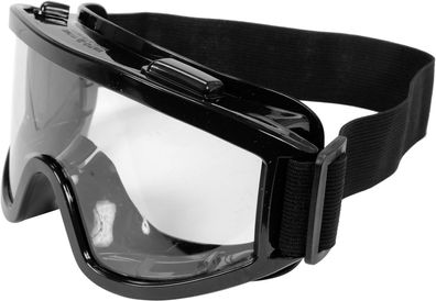 Schutzbrille mit Belüftung und schwarzem Rahmen