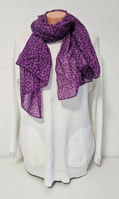 Blogger Italy Schal Tuch Halstuch mit Seide asymetrisch Blütenprint Lila