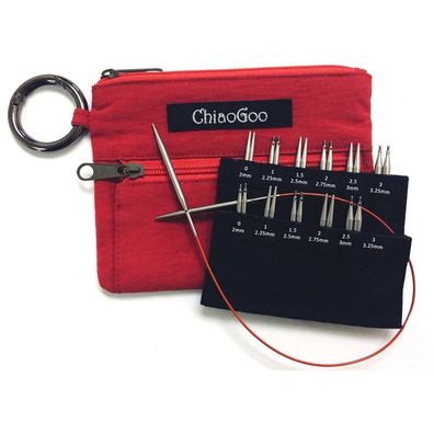 ChiaoGoo Red Twist Shorts Kombipack Nadelspitzen 5 + 8 cm 2,00-3,25 mm
