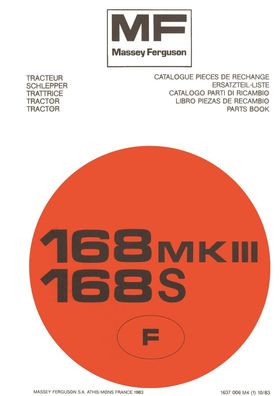 Ersatzteilliste Massey Ferguson für die Traktoren MF168 MF168 S MK III Traktoren