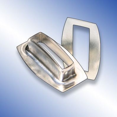 Rechteck-Schlitzösen 27 x 8 mm Messing vernickelt