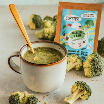 10 x Cupster vegane glutenfreie Instant Suppen Brokkoli Cremesuppe mit Grünkohl