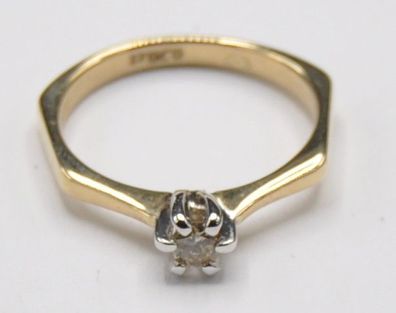 Solitär Ring Brillant Diamant 0.20 Carat 585 Gold modern neu wertig