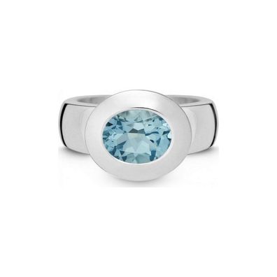 QUINN - Ring - Damen - Silber 925 - Edelstein - Blautopas - Weite 56 - 21002658