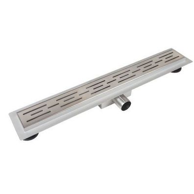 Duschrinnen Edelstahl DECOR Stripes NEXT 90 cm in Silber | Komplettset Bodenablauf