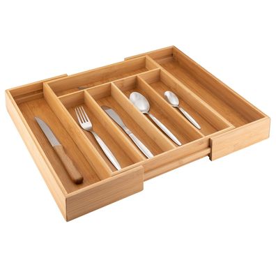 Axentia variabler Besteckkasten Bambus 5-7 Fächer Schubladeneinsatz für Besteck