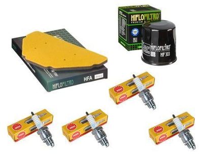 Wartungssatz ?lftilterset Z?ndkerzen spark splug passt an Kawasaki Zx-6R 95-97
