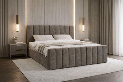 Boxspringbett LAMERE 3 mit 2 Bettkästen, Doppelbett mit Bonell-Matratze + Topper Bett