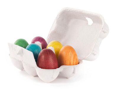 Ostereier im Eierkarton (6) Höhe = 35mm NEU Erzgebirgische Vokskunst