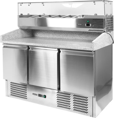 Pizzakühltisch Aufsatz + Granitarbeitsplatte, -2 bis + 8?C, 240W, 368L