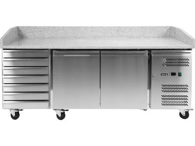 Pizzakühltisch Granitarbeitsplatte, Temperatur -2 bis + 8?C, 215W, 580L