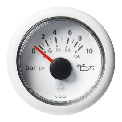 VDO-ViewLine Motoröl-Druckanzeiger Ø52mm 0-10 bar/0-150 psi 8-32V 10–184 Ohm/240 – 33