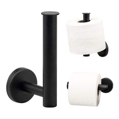 bremermann Bad-Serie PIAZZA BLACK - Toilettenpapierhalter, Edelstahl, schwarz