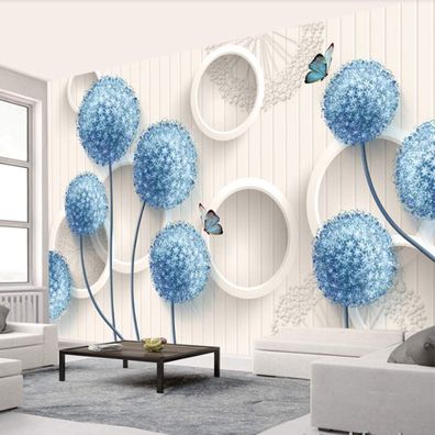 3D Wandkunst Pusteblume Rundes Design Minimalistisch Vlies Fototapete 4794
