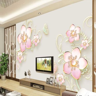 3D Wandrelief Blume Luxus Design Wohnzimmer Vlies Fototapete 4796