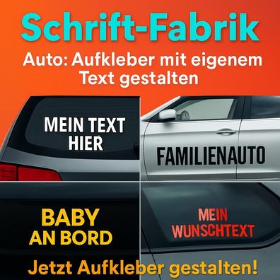 Aufkleber mit eigenem Text Zahl Spruch Namen selbst gestalten mit Vorschau