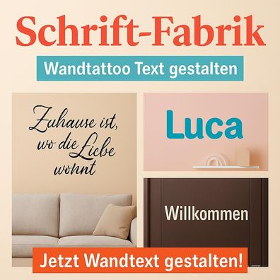 Aufkleber Wandtattoo Sticker Text nach Wunsch selbst gestalten