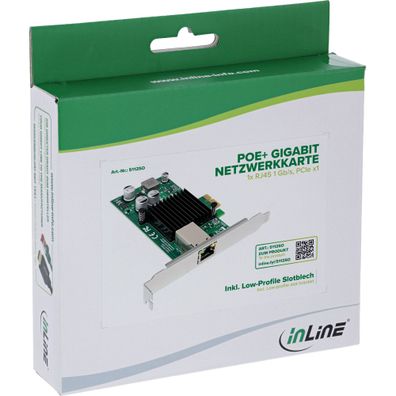 InLine Gigabit Netzwerkkarte - 1x RJ45 1 Gb/s - PCIe x1 - PoE