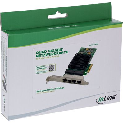 InLine Quad Gigabit Netzwerkkarte - 4x RJ45 1 Gb/s - PCIe x4
