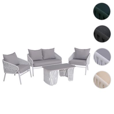 Gartengarnitur HWC-P90, Sofa Sessel Tisch, Seilgeflecht Rope Stoff/Textil (180g/m²)