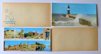 2 AK Käpt`n Brass grüsst von der Ostsee Warnemünde DDR Ansichtskarte
