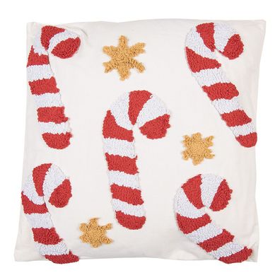 Clayre & Eef Dekokissen 45x45 cm Weiß Synthetisch (Gr. 45x45x4 cm)