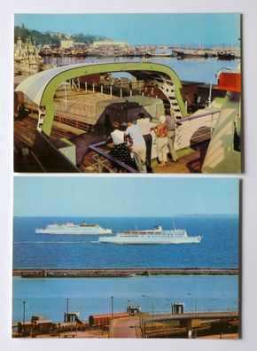 2 AK Sassnitz Rügen Fährschiff Skane Trelleborg Ostsee DDR Ansichtskarte