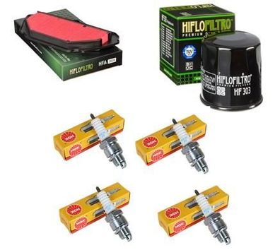 Wartungssatz ?lftilterset Z?ndkerzen spark splug passt an Kawasaki Zx-6R 09-16
