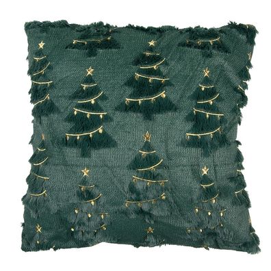 Clayre & Eef Dekokissen 45x45 cm Grün Synthetisch (Gr. 45x45x4 cm)