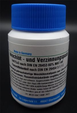 1x 50g Felder Weichlöt- und Verzinnungspaste Sn97Cu3 60% Metallanteil