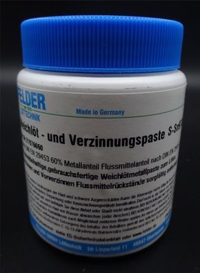 1x 500g Felder Weichlöt- und Verzinnungspaste Sn97Cu3 60% Metallanteil