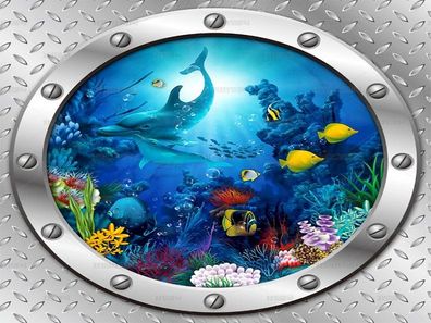 3D Unterwasser Wandbild Ozean Decke Meerestiere Dachtapeten Dachbilder 4825