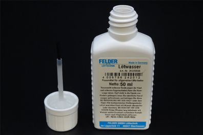 1x 50ml Lötwasser mit Pinsel Felder Flussmittel für allgemeine Lötarbeiten Löten